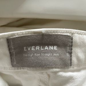 Everlane White High Rise Straight Jean